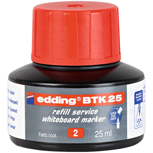 edding BTK 25 (25 ml) navulinkt voor boardmarkers edding 28/29/250/360/361/363 - rood