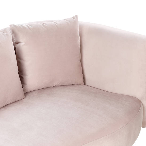 Beliani CHAUMONT - Chaise longue-Roze-Fluweel