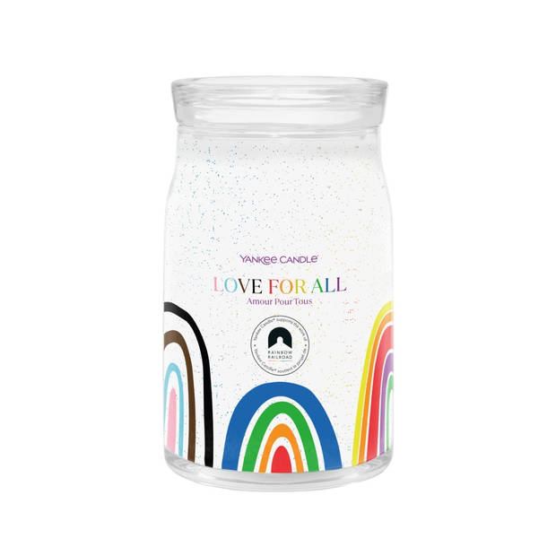 Yankee Candle Geurkaars Large - met 2 lonten - Love for All - 16 cm / ø 9 cm