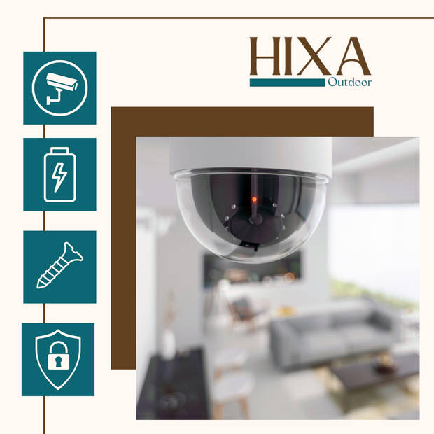 HIXA Dummy Camera - Buiten - Beveiligingscamera - Met knipperend LED lampje - Rood