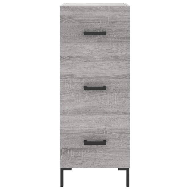 vidaXL Hoge kast 34,5x34x180 cm bewerkt hout grijs sonoma eikenkleurig