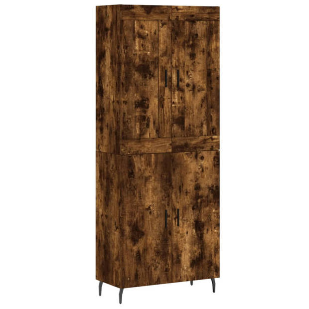 vidaXL Hoge kast 69,5x34x180 cm bewerkt hout gerookt eikenkleurig