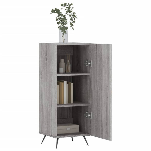 vidaXL Dressoir 34,5x34x90 cm bewerkt hout grijs sonoma eikenkleurig