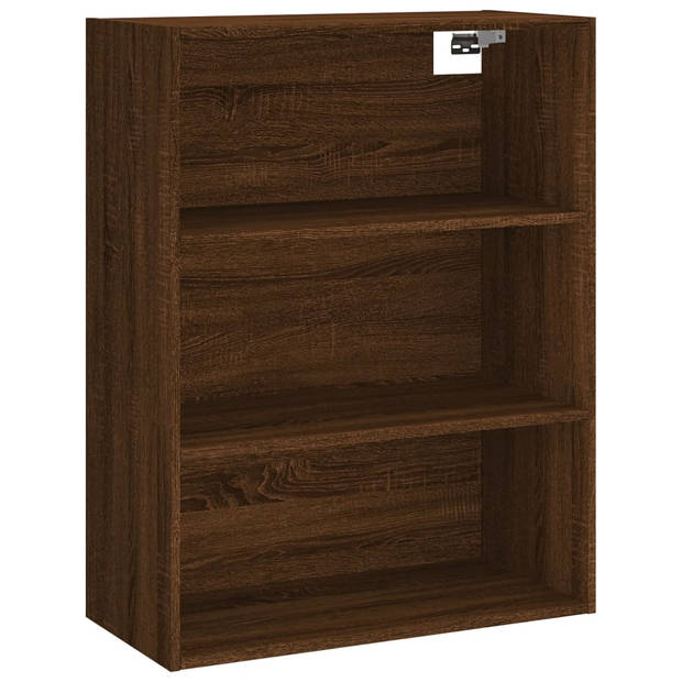 The Living Store Hoge Kast - Bruineiken - Dressoir en Opzetkast - 69.5 x 34 x 180 cm