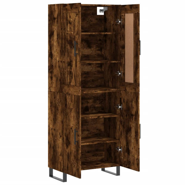 vidaXL Hoge kast 69,5x34x180 cm bewerkt hout gerookt eikenkleurig