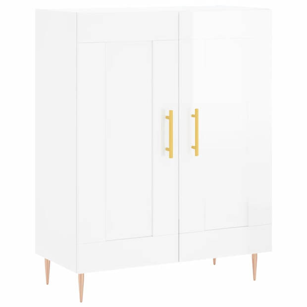 The Living Store Dressoir Meubel - 69.5 x 34 x 90 cm - Hoogglans wit