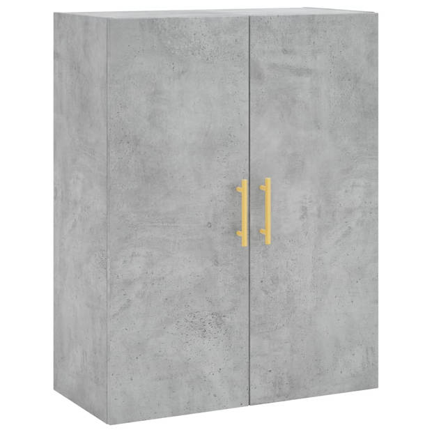 The Living Store Hoge Kast - Betongrijs - Dressoir - Opzetkast - 69.5 x 34 x 180 cm - Duurzaam Materiaal