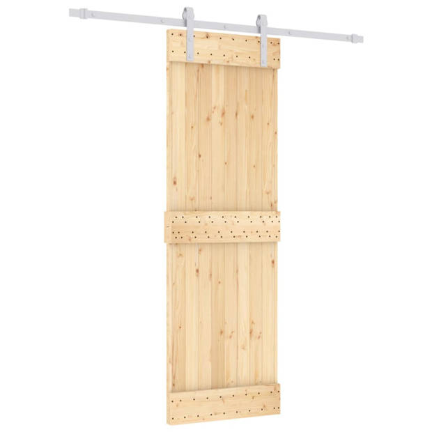 vidaXL Schuifdeur met beslag 70x210 cm massief grenenhout