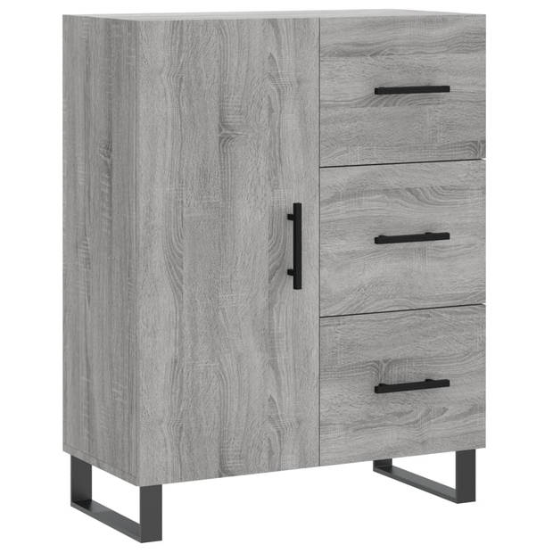 vidaXL Hoge kast 69,5x34x180 cm bewerkt hout grijs sonoma eikenkleurig