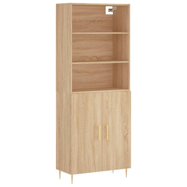 vidaXL Hoge kast 69,5x34x180 cm bewerkt hout sonoma eikenkleurig