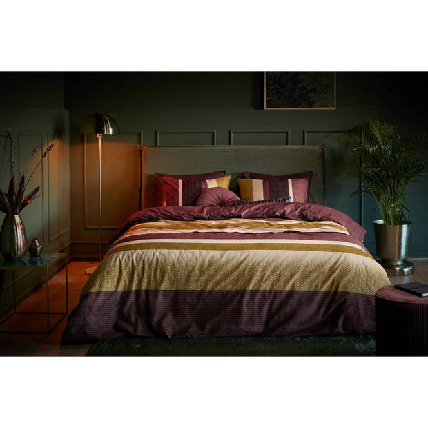 Beddinghouse dekbedovertrek Jorren - Donker Rood - Lits-jumeaux 240x200/220 cm