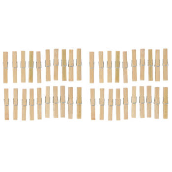 Bamboe wasknijpers - 40x - hout - 9 cm - Knijpers