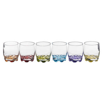 Set van 6x stuks drinkglazen/waterglazen kleurenmix 310 ml - Drinkglazen