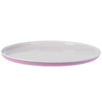 Onbreekbaar ontbijt/diner bord - roze - kunststof - 25 cm - Campingborden