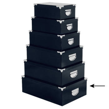5Five Opbergdoos/box - 2x - donkerblauw - L48 x B33.5 x H16 cm - Stevig karton - Bluebox - Opbergbox