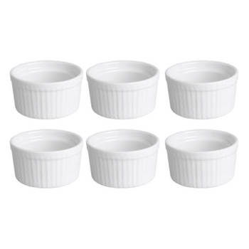 Svenska living Creme brulee schaaltjes - 6x - wit - 9 x 5 cm - Serveerschalen