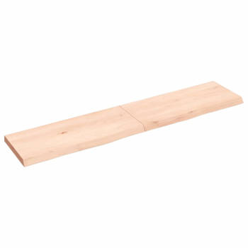 vidaXL Wandschap 140x30x(2-4) cm onbehandeld massief eikenhout