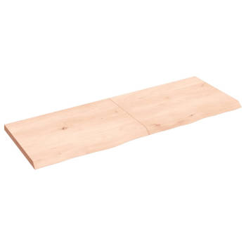 vidaXL Wandschap 140x50x(2-4) cm onbehandeld massief eikenhout