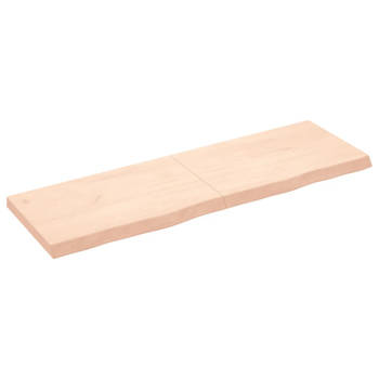 vidaXL Wandschap 160x50x(2-6) cm onbehandeld massief eikenhout