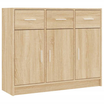 vidaXL Dressoir 91x28x75 cm bewerkt hout sonoma eikenkleurig