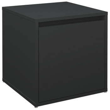 vidaXL Opbergbox met lade 40,5x40x40 cm bewerkt hout zwart