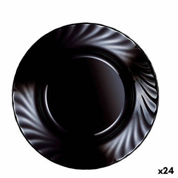 Diep bord Luminarc Trianon Zwart Glas (ø 22,5 cm) (24 Stuks)