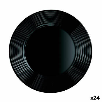 Eetbord Luminarc Harena Negro Zwart Glas 25 cm (24 Stuks)