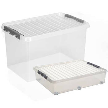 Sunware opslagboxen met deksel - 2x stuks - kunststof - 60 L en 62 L - Opbergbox