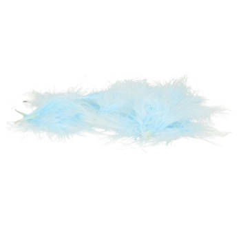 Hobby knutsel veren - 100x - lichtblauw - 7 cm - sierveren - decoratie - Hobbydecoratieobject