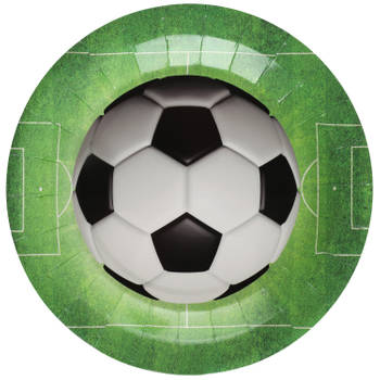 Santex voetbal thema feest wegwerpbordjes - 10x stuks - 23 cm - EK/WK themafeest - Feestbordjes