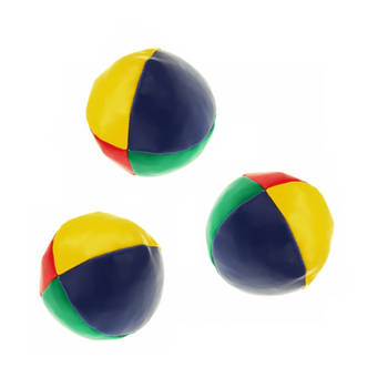 Jongleerballen - 3x - gekleurd - 6,5 cm - microgranulaat - beanbags - Jongleervoorwerpen