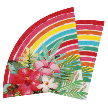 Santex tropical thema feest servetten - 40x - 16,5 x 8,5A cm - papier - Hawaii themafeest - Feestservetten