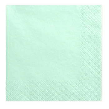 40x Papieren tafel servetten mint groen 33 x 33 cm - Feestservetten