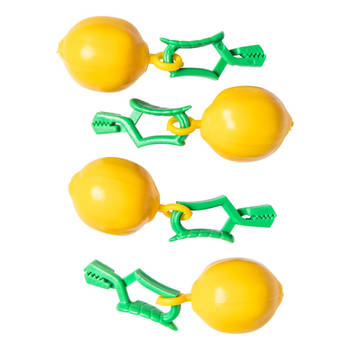 Tafelkleedgewichtjes citroen - 4x - kunststof - tafelkleedhangers - Tafelkleedgewichten