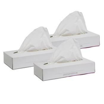 3x doosjes met 100x stuks 2-laags papieren tissues - Feestservetten