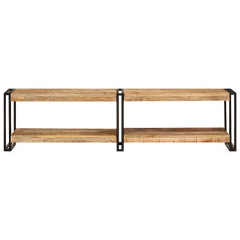 The Living Store TV-kast - Trendy - Meubels van massief mangohout - 160x30x40 cm - Metalen frame