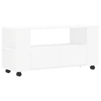 vidaXL Tv-meubel 102x34,5x43 cm bewerkt hout wit