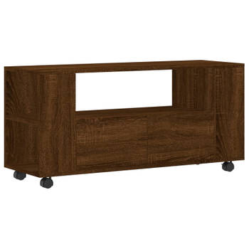 vidaXL Tv-meubel 102x34,5x43 cm bewerkt hout bruin eikenkleur