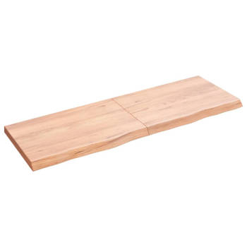 vidaXL Wandschap 120x40x(2-4)cm behandeld massief eikenhout lichtbruin