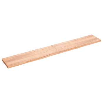 vidaXL Wandschap 200x30x(2-4)cm behandeld massief eikenhout lichtbruin