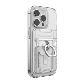 iRing® Pocket Mag Telefoonhouder - Pasjeshouder iPhone - Telefoon Ring - Telefoon standaard - Magnetisch - Transparant