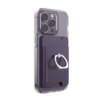 iRing® Pocket Mag Telefoonhouder - Pasjeshouder iPhone - Telefoon Ring - Telefoon standaard - Magnetisch - Donker paars