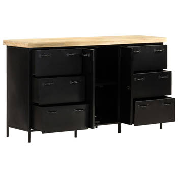 The Living Store Mangohouten Dressoir - 140 x 38 x 76 cm - Rustieke Industriële Stijl