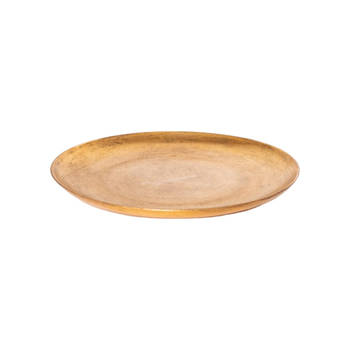 Home Society Ronde tray van bamboe 'Pelle' Goud