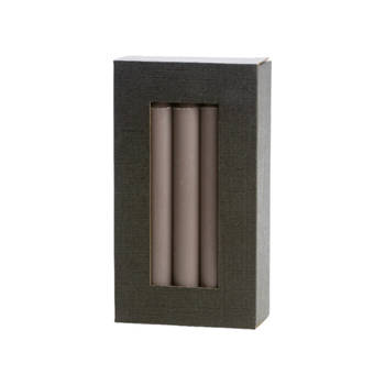 Rustik Lys Stearine dinerkaarsen 'Classic' Smokey Grey, set van 10, Ø 2.2 x 19cm