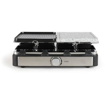 LIVOO Raclette grill - 8 personen - Verwijderbare dienbladen in steen en gegoten aluminium
