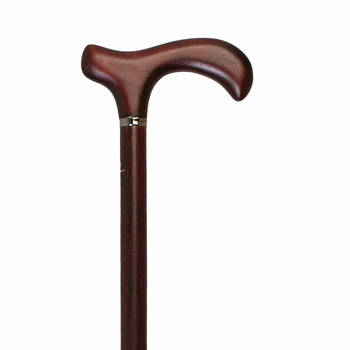 Classic Canes Houten Wandelstok - Beukenhout - Bordeauxrood - Derby handvat - Voor heren en dames - Lengte 92 cm