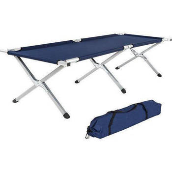 NordFalk veldbed XXL 200 x 71 cm - Campingbed - Stretcher - Kampeerbed aluminium - Blauw