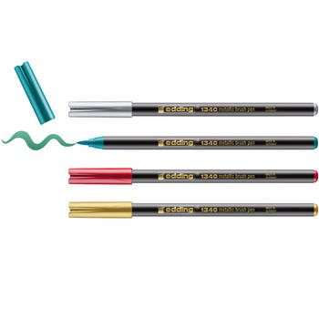 edding 1340/4S Metallic Brush Pen set - metallic stuks 4 stuks - variabel