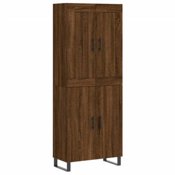 vidaXL Hoge kast 69,5x34x180 cm bewerkt hout bruin eikenkleur